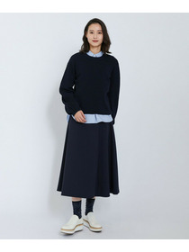 【L'EQUIPE】綿アセテートジャガードニットプルオーバー 詳細画像 ブルー系その他 3