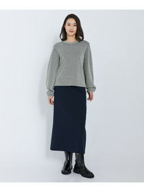 【L'EQUIPE】綿アセテートジャガードニットプルオーバー 詳細画像 ブルー系その他 7