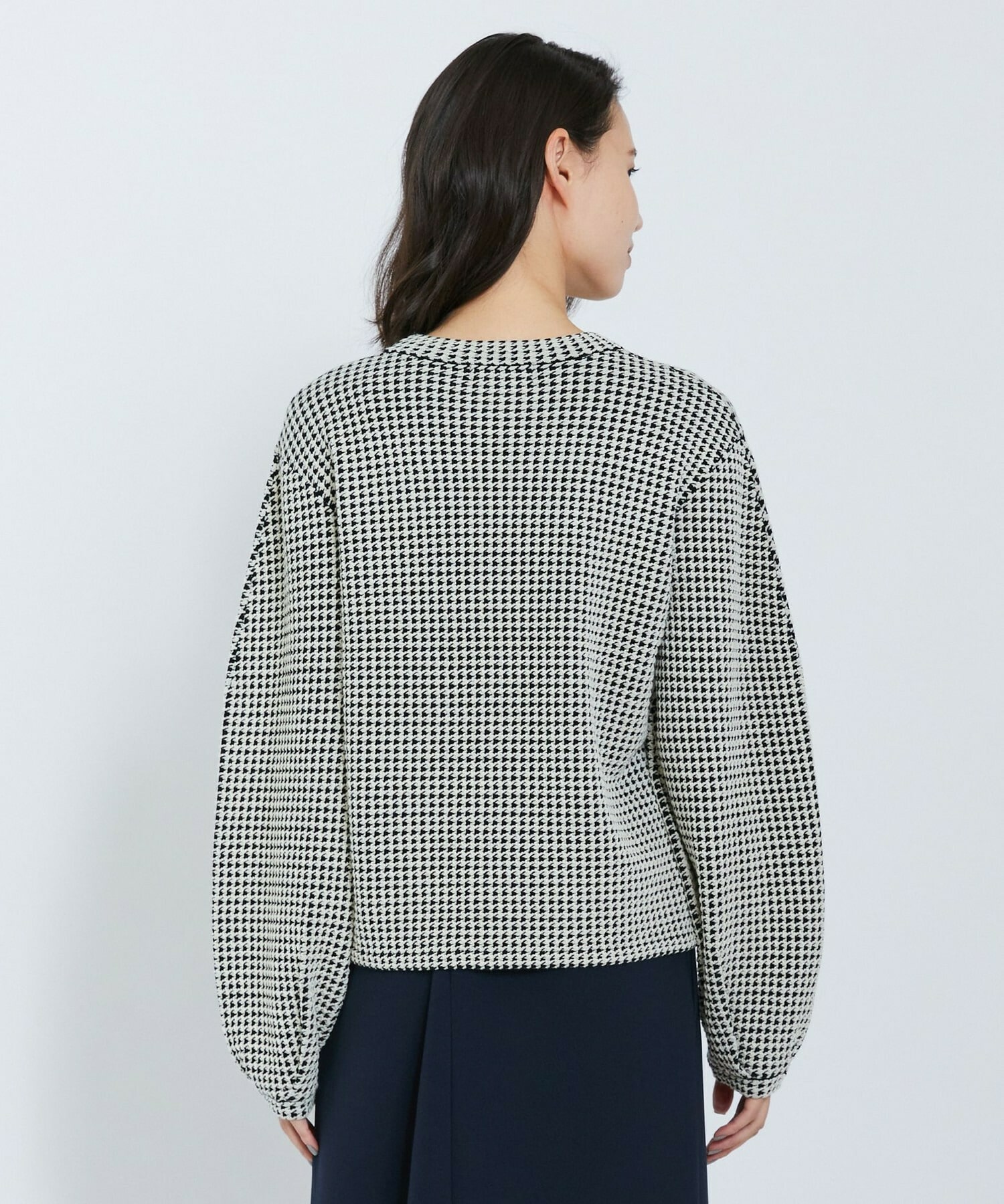 【L'EQUIPE】綿アセテートジャガードニットプルオーバー 詳細画像 ブルー系その他 14