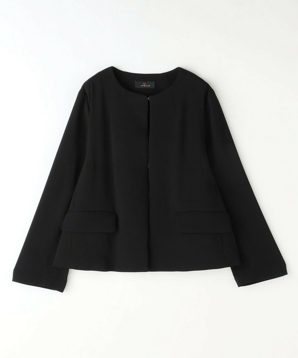 【L'EQUIPE】バックサテンノーカラージャケット＜現行素材＞