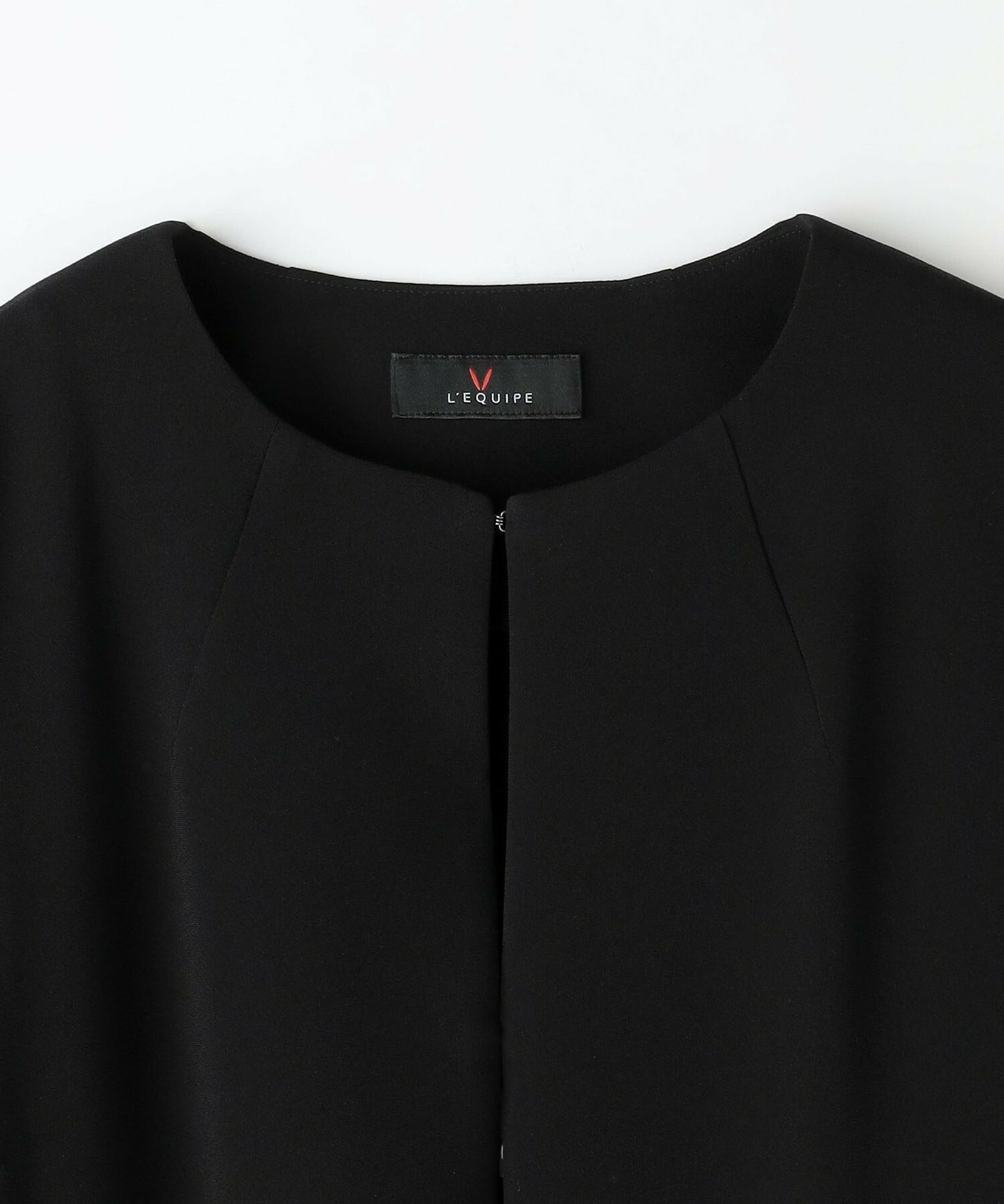 【L'EQUIPE】バックサテンノーカラージャケット＜現行素材＞ 詳細画像 ブラック 2