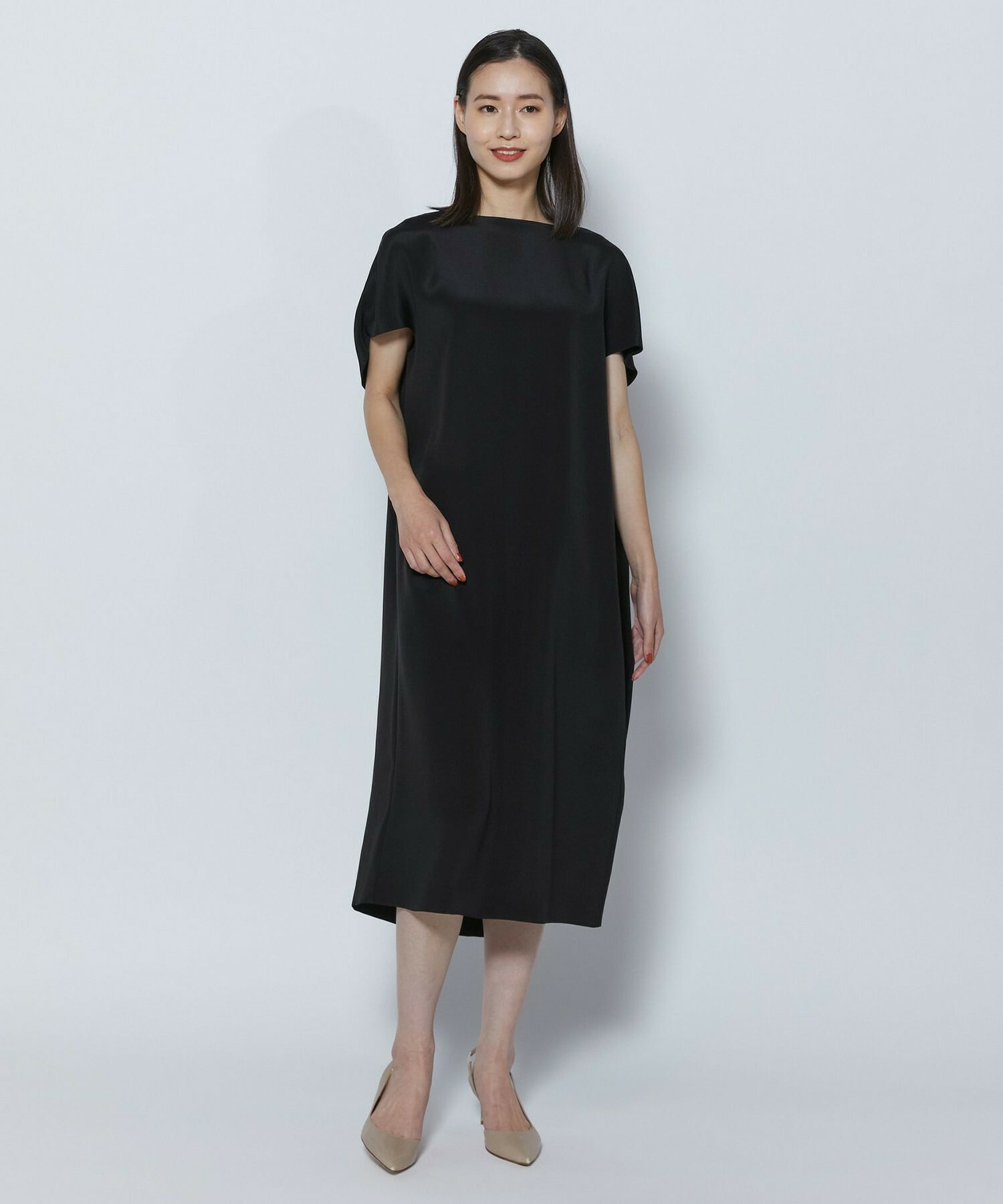 【COUTURIER】シルク二重織ワンピース 詳細画像 ブラック 1