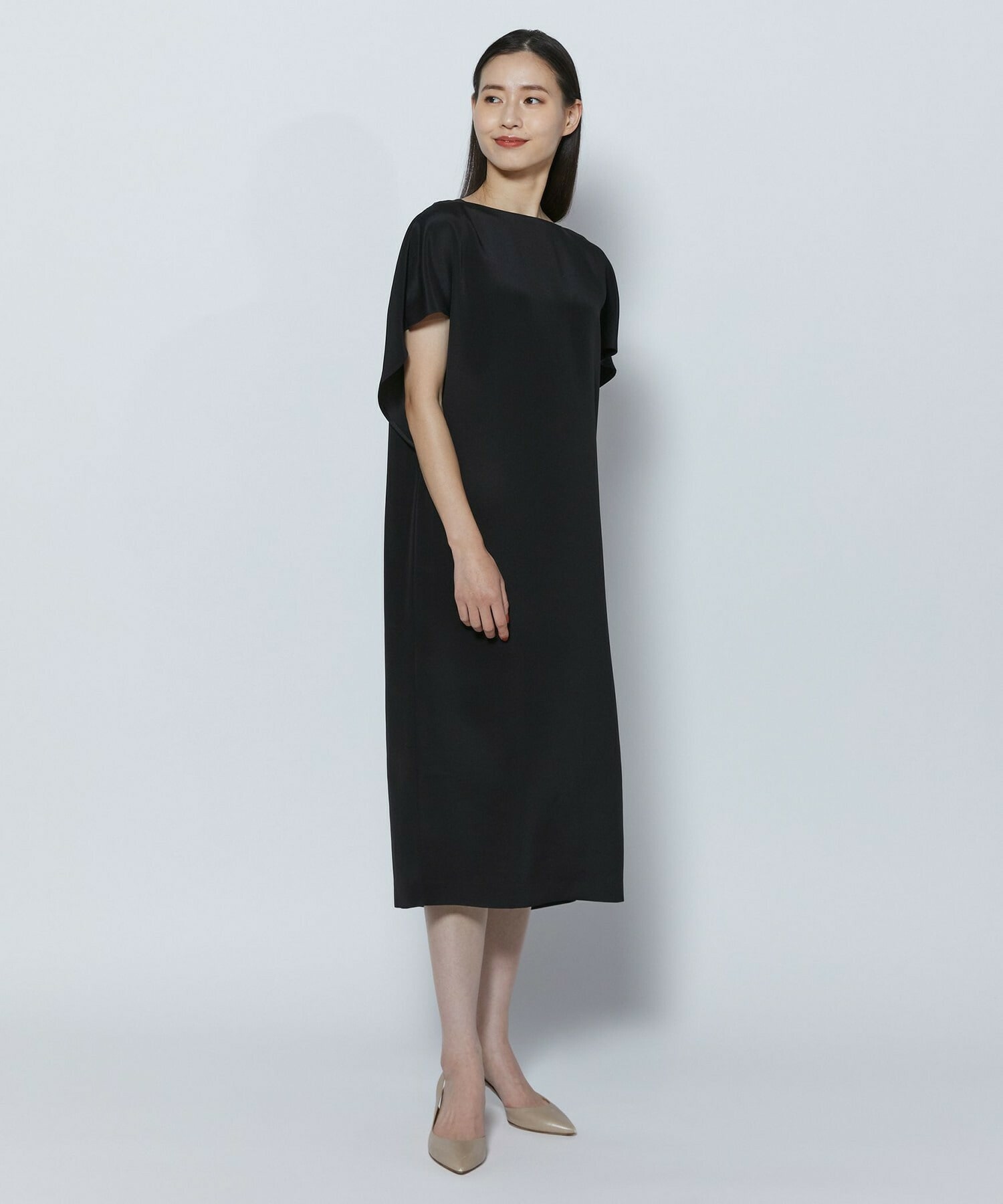 【COUTURIER】シルク二重織ワンピース 詳細画像 ブラック 5