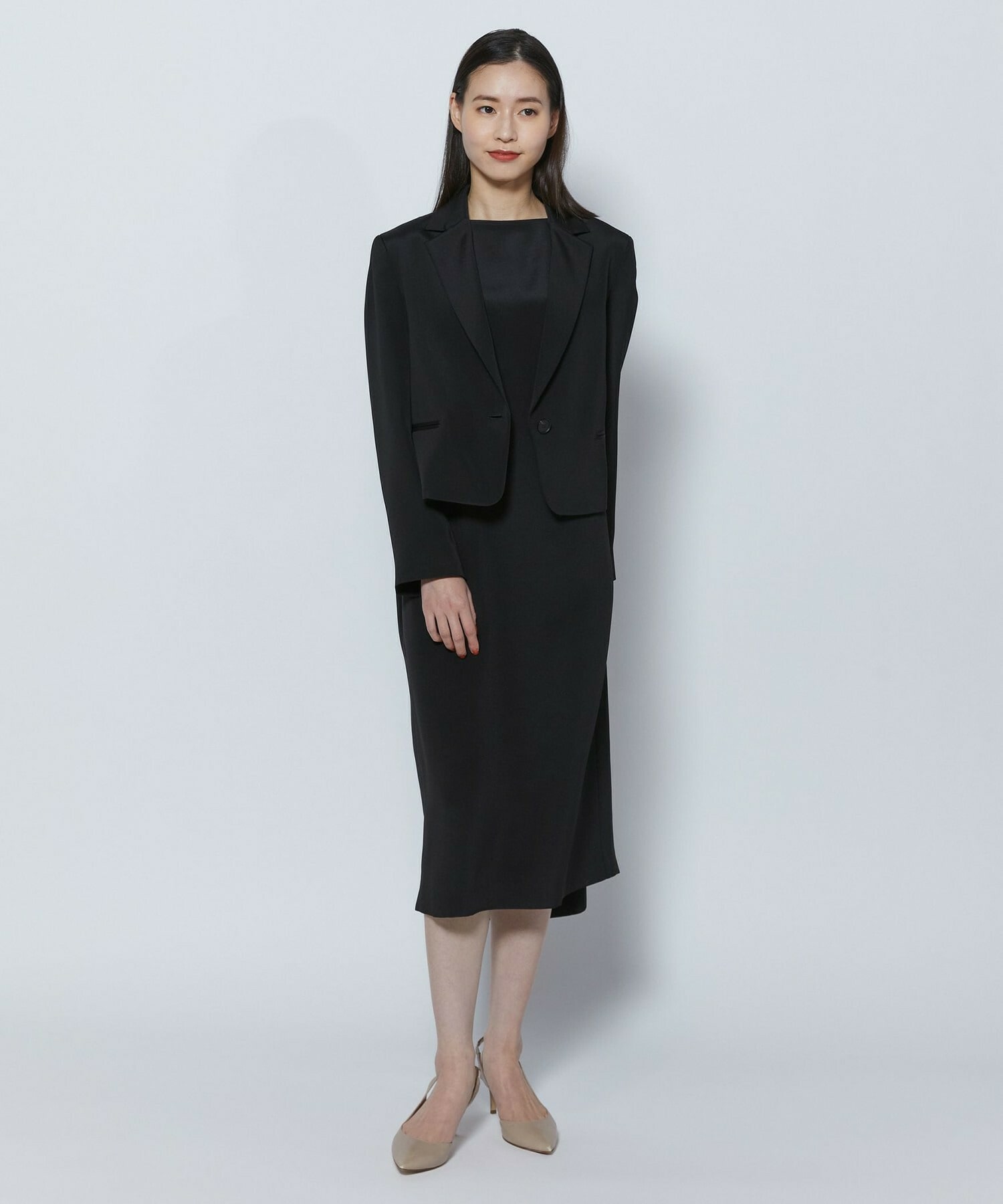 【COUTURIER】シルク二重織ワンピース 詳細画像 ブラック 6