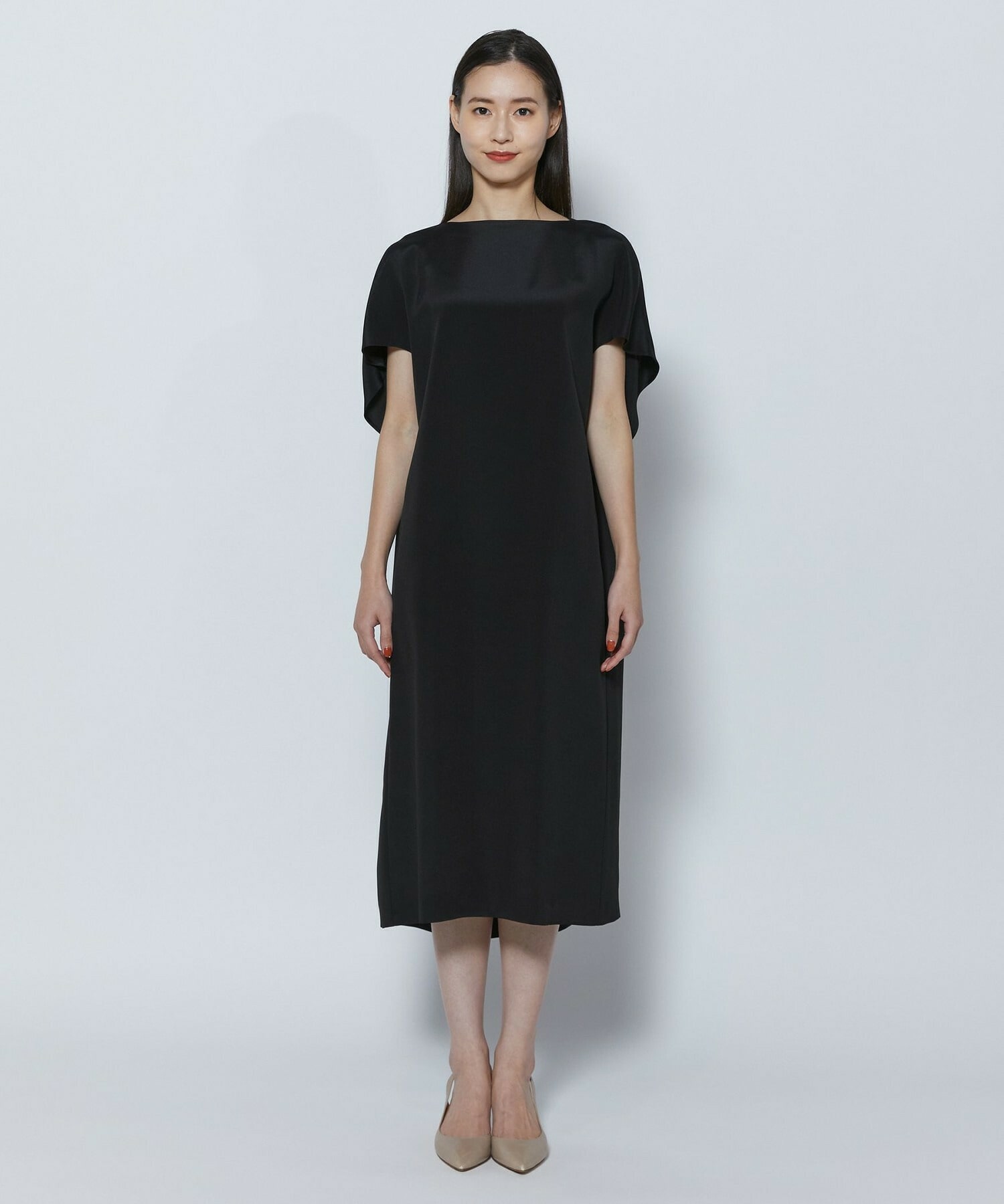 【COUTURIER】シルク二重織ワンピース 詳細画像 ブラック 8