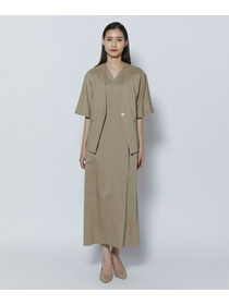 【COUTURIER】ファインリネンクロスワンピース 詳細画像 モカ 4