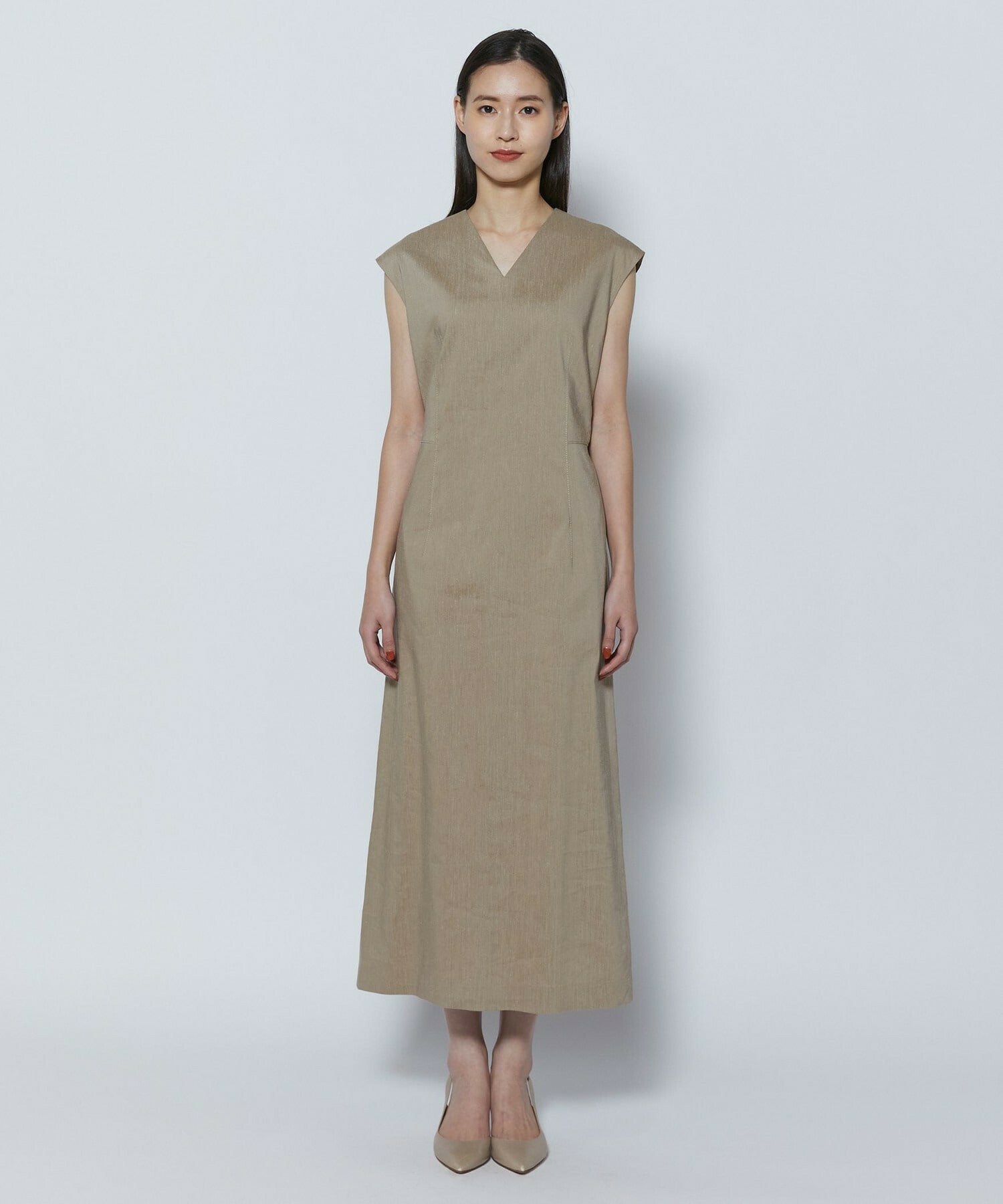【COUTURIER】ファインリネンクロスワンピース 詳細画像 モカ 6