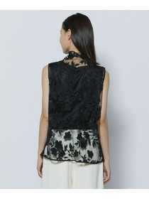 【COUTURIER】フラワーエンブロイダリーチュールノースリーブブラウス 詳細画像 ブラック 11