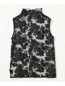 【COUTURIER】フラワーエンブロイダリーチュールノースリーブブラウス 詳細画像 ブラック 13