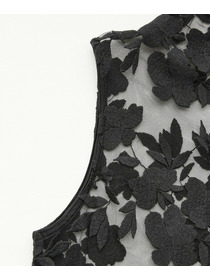 【COUTURIER】フラワーエンブロイダリーチュールノースリーブブラウス 詳細画像 ブラック 15