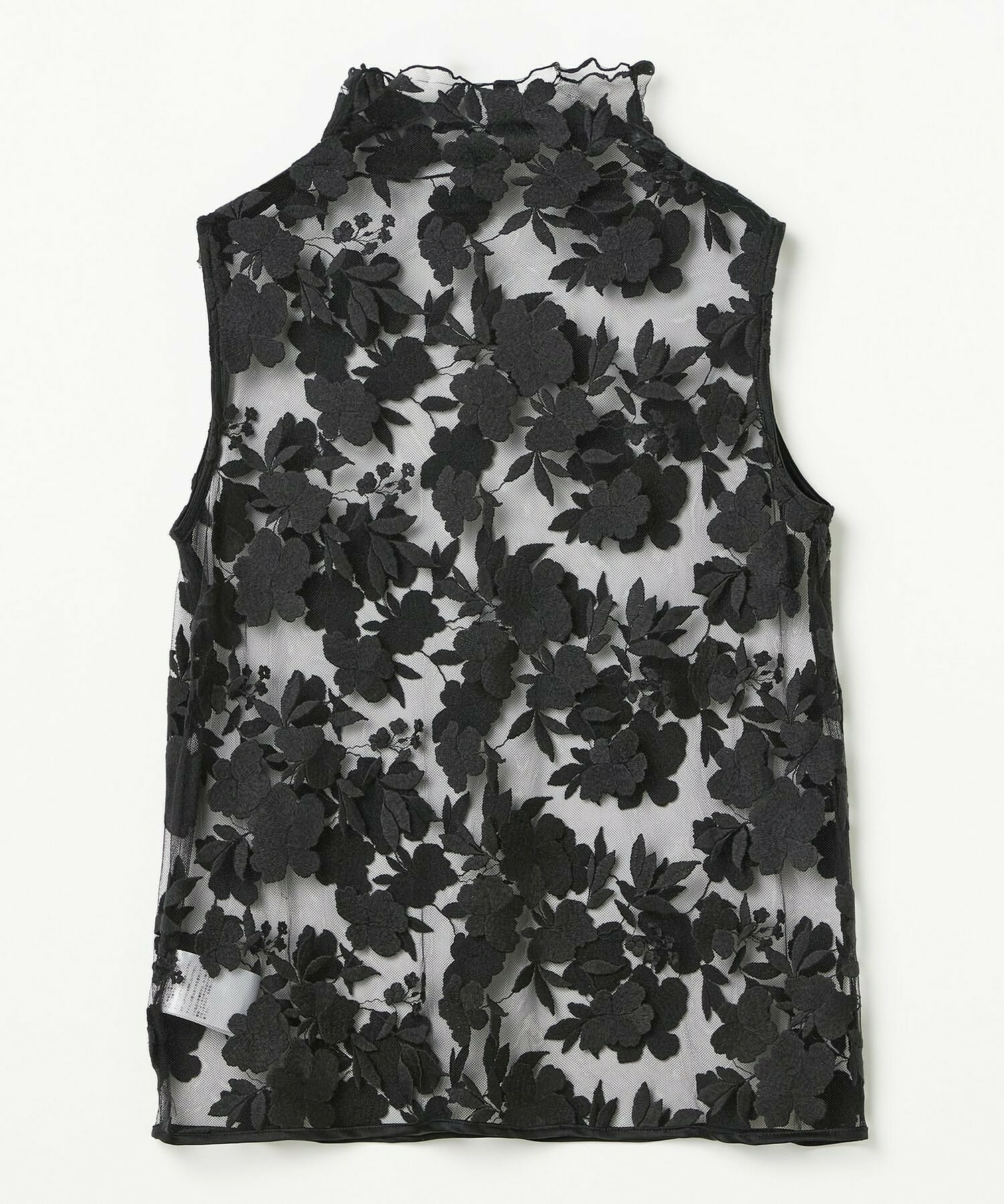 【COUTURIER】フラワーエンブロイダリーチュールノースリーブブラウス 詳細画像 ブラック 13