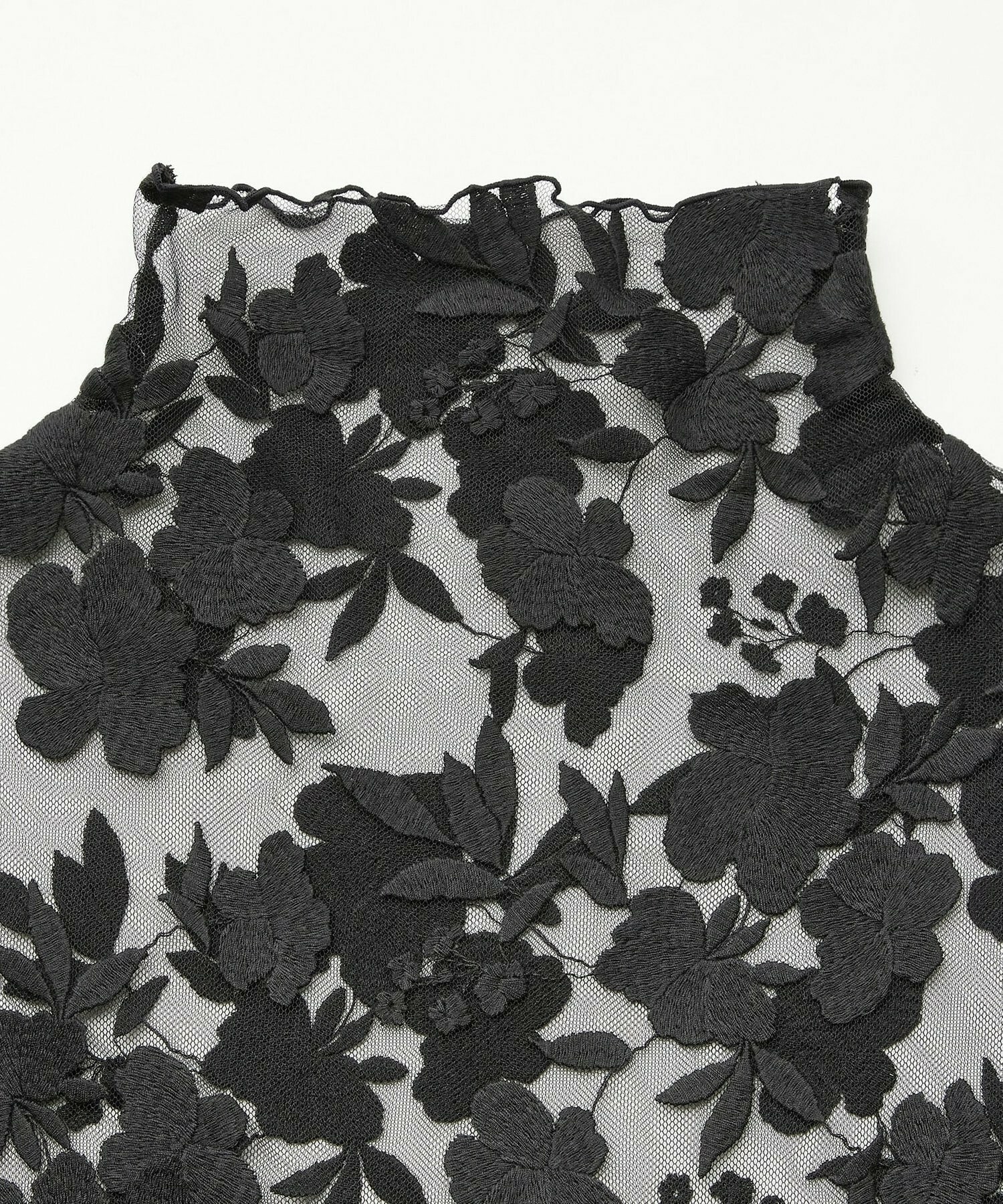 【COUTURIER】フラワーエンブロイダリーチュールノースリーブブラウス 詳細画像 ブラック 14