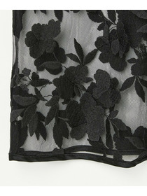 【COUTURIER】フラワーエンブロイダリーチュールブブラウス 詳細画像 ブラック 10