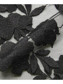 【COUTURIER】フラワーエンブロイダリーチュールブブラウス 詳細画像 ブラック 12