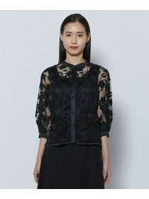 【COUTURIER】フラワーエンブロイダリーチュールブブラウス 詳細画像 ブラック 3