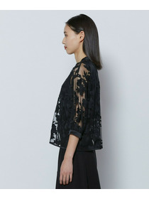 【COUTURIER】フラワーエンブロイダリーチュールブブラウス 詳細画像 ブラック 4