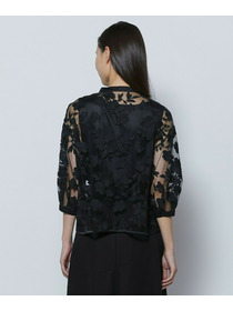 【COUTURIER】フラワーエンブロイダリーチュールブブラウス 詳細画像 ブラック 5