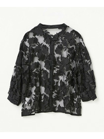 【COUTURIER】フラワーエンブロイダリーチュールブブラウス 詳細画像 ブラック 7