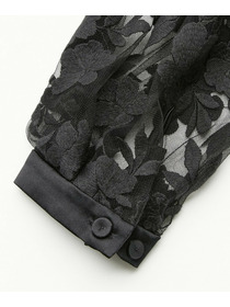 【COUTURIER】フラワーエンブロイダリーチュールブブラウス 詳細画像 ブラック 9