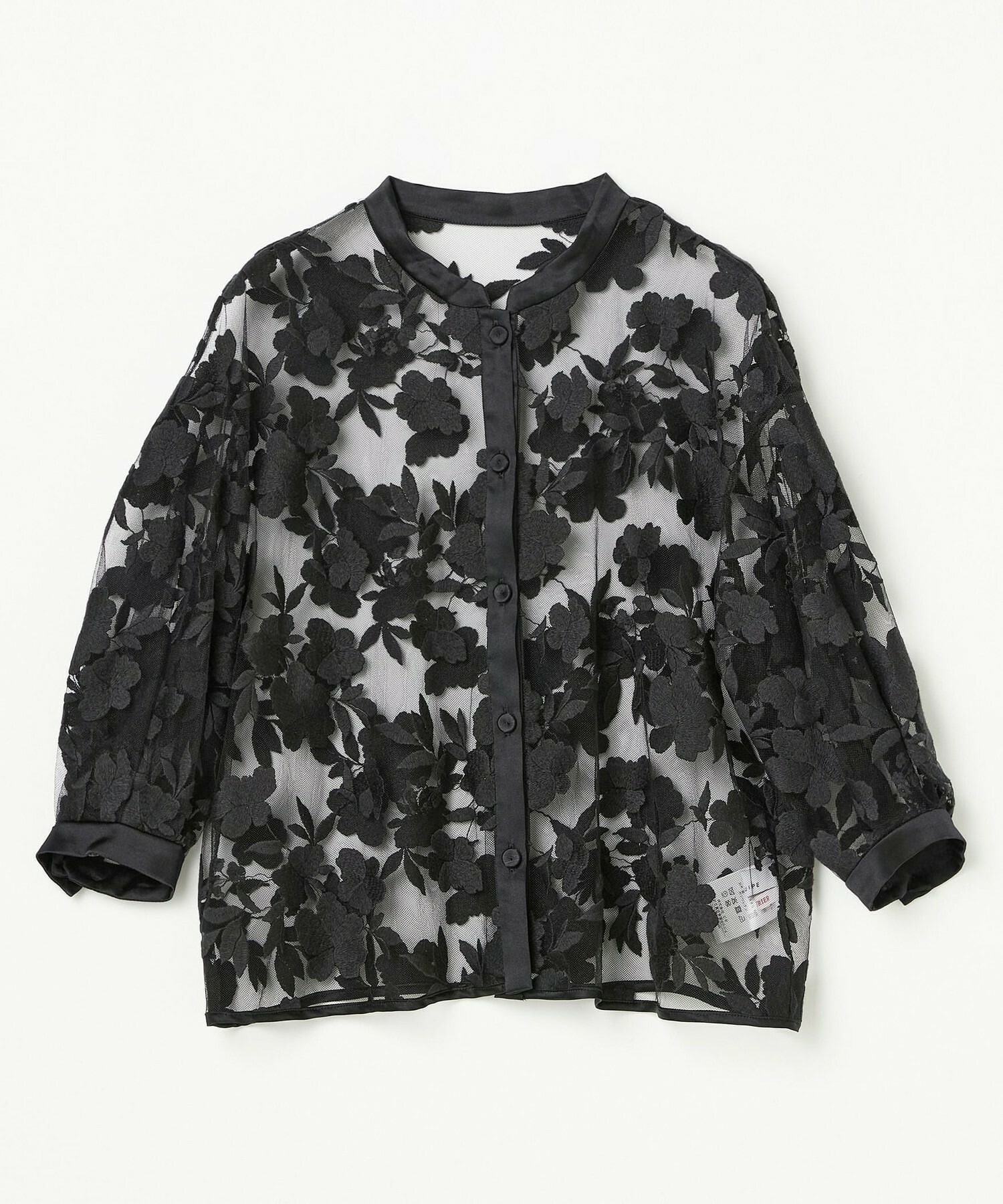 【COUTURIER】フラワーエンブロイダリーチュールブブラウス 詳細画像 ブラック 6