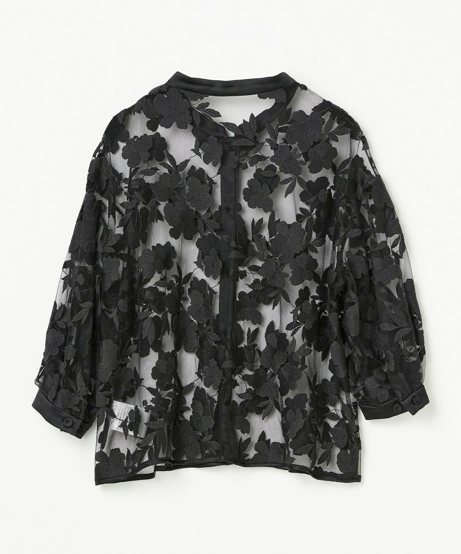 【COUTURIER】フラワーエンブロイダリーチュールブブラウス 詳細画像 ブラック 7