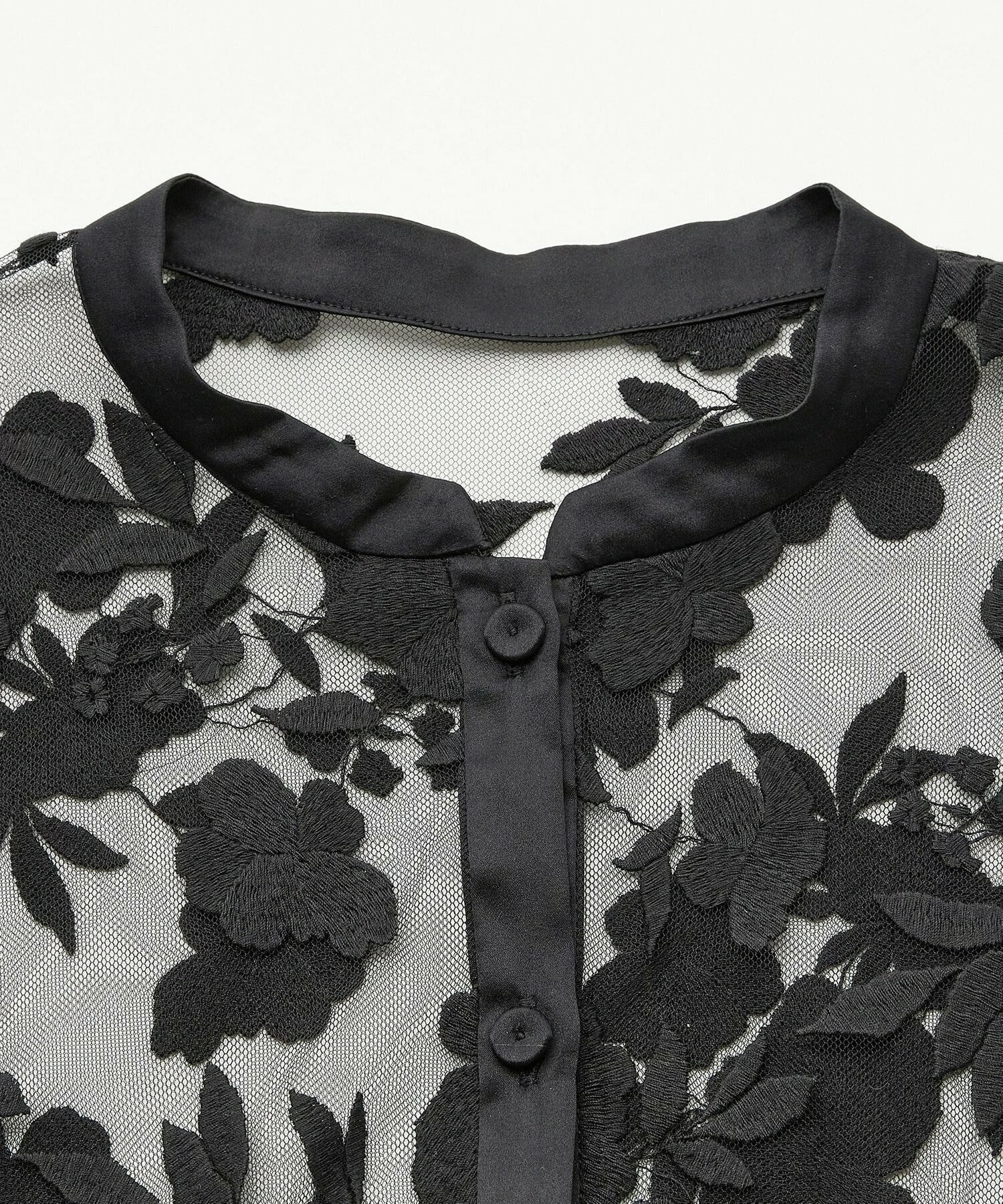 【COUTURIER】フラワーエンブロイダリーチュールブブラウス 詳細画像 ブラック 8