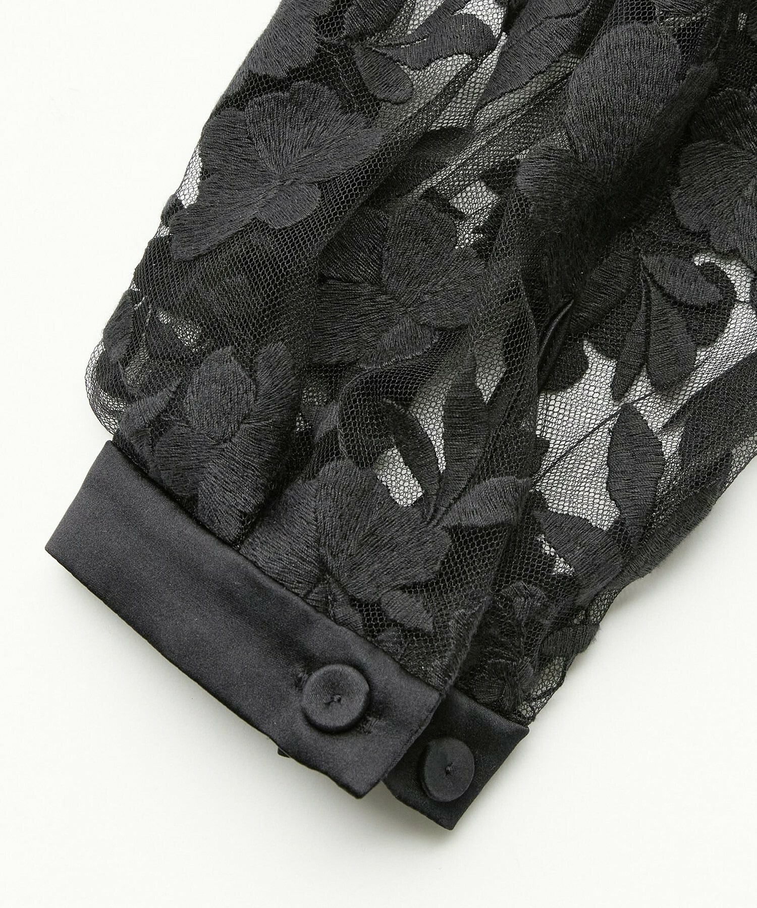 【COUTURIER】フラワーエンブロイダリーチュールブブラウス 詳細画像 ブラック 9
