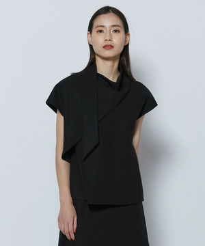 【COUTURIER】60/2Vダブルクロスブラウス 詳細画像 ブラック 1