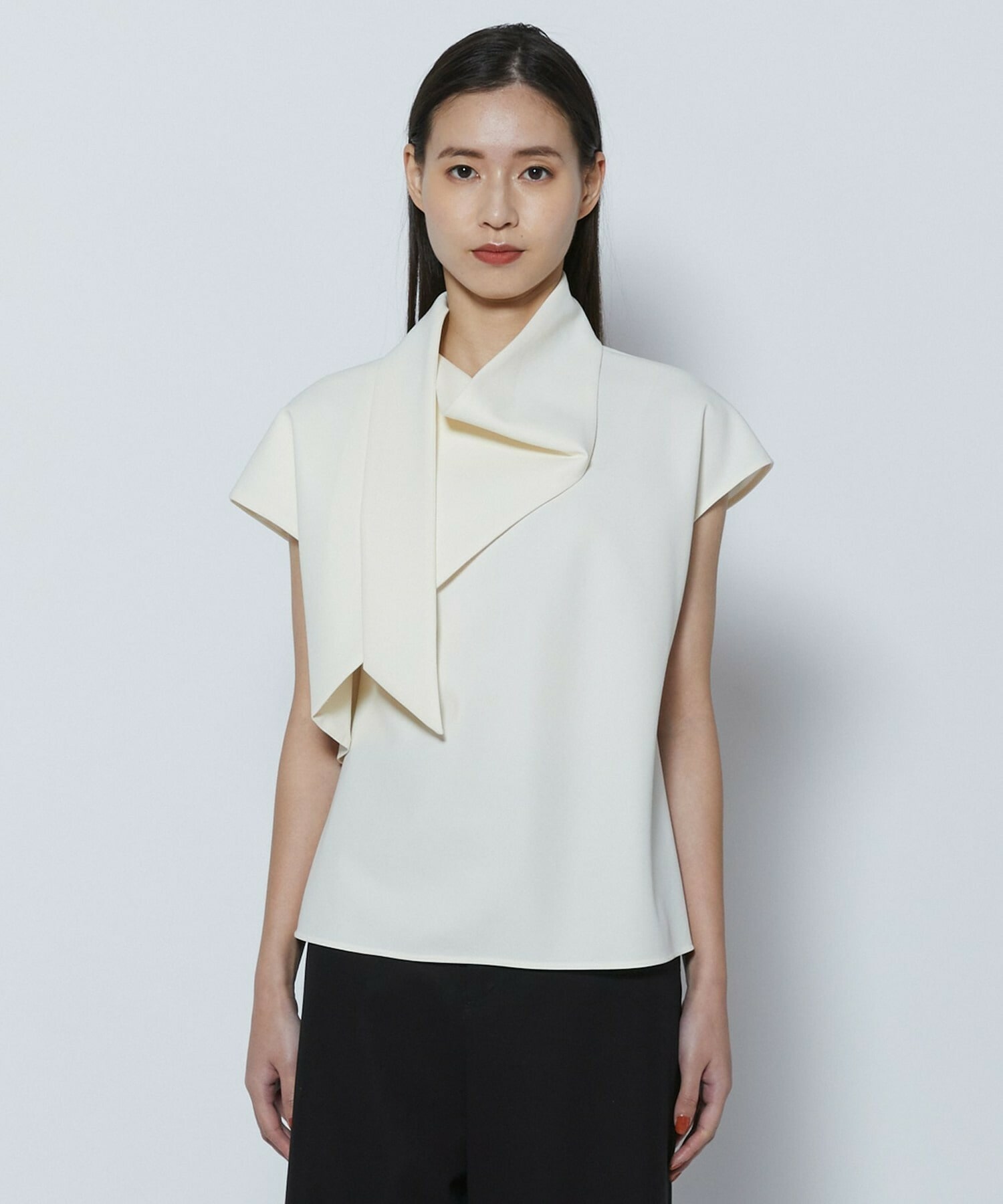 【COUTURIER】60/2Vダブルクロスブラウス 詳細画像 ブラック 13