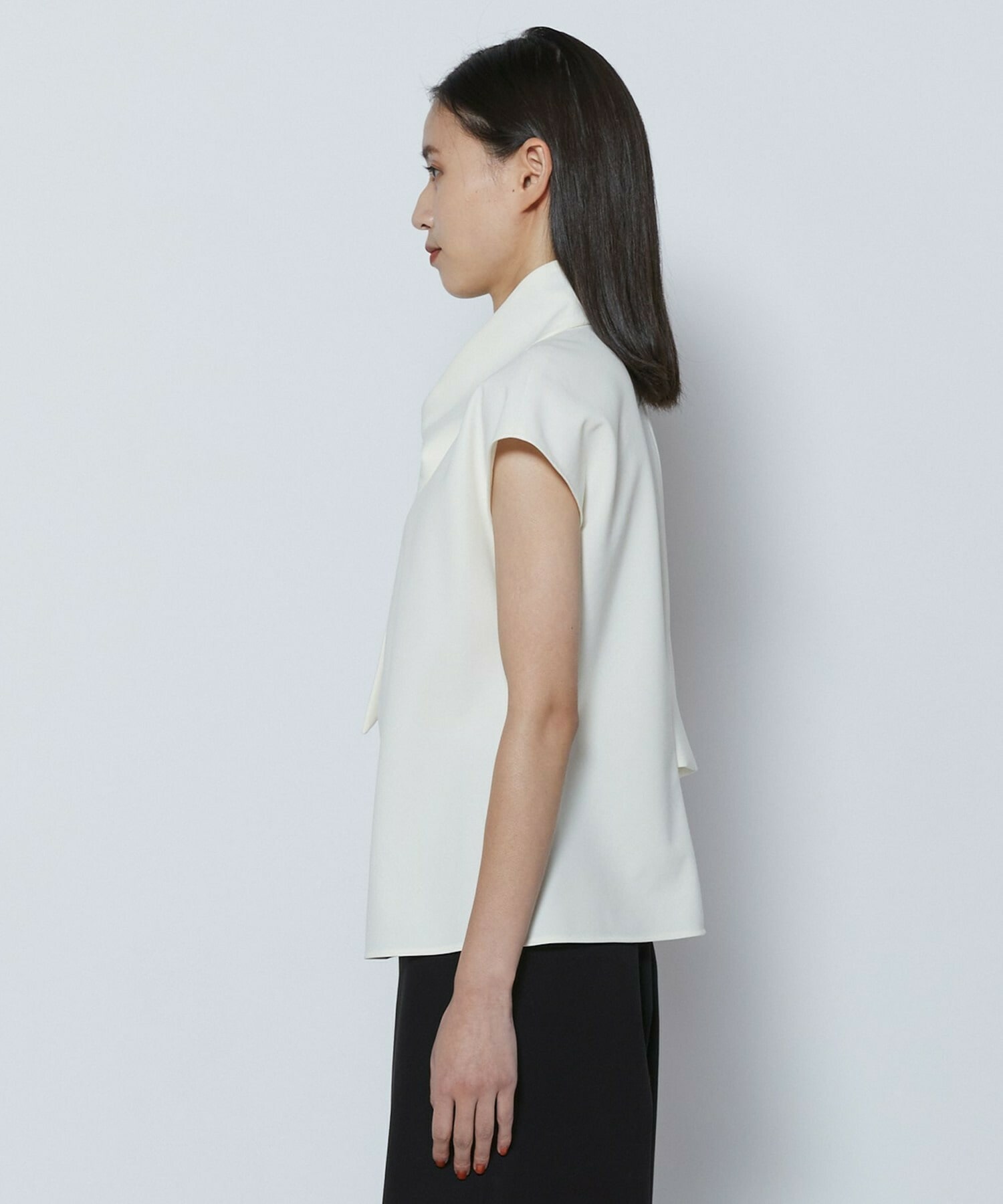 【COUTURIER】60/2Vダブルクロスブラウス 詳細画像 ブラック 14