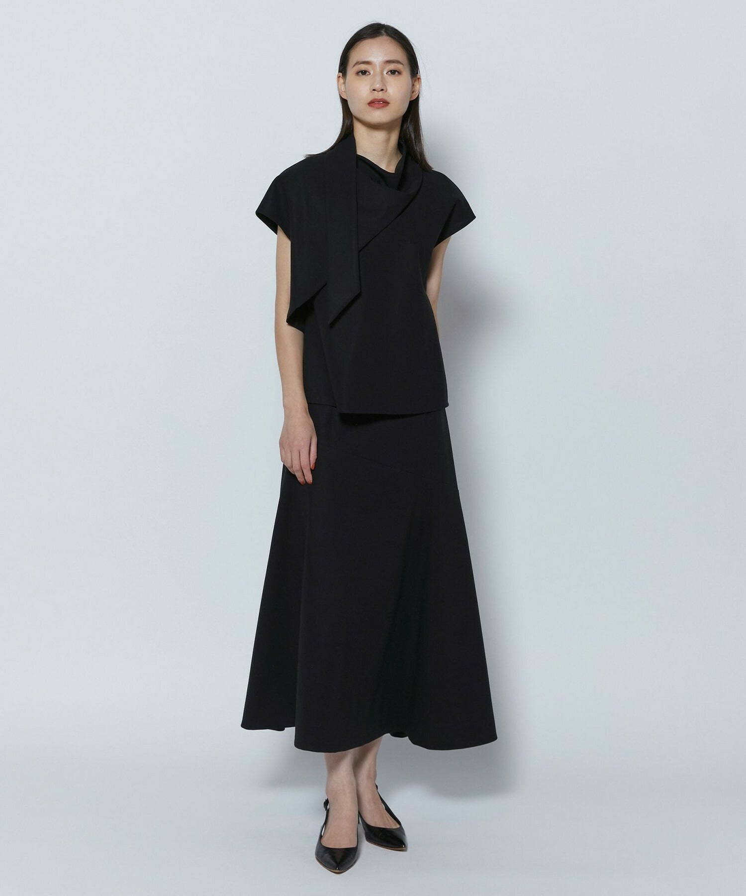 【COUTURIER】60/2Vダブルクロスブラウス 詳細画像 ブラック 3