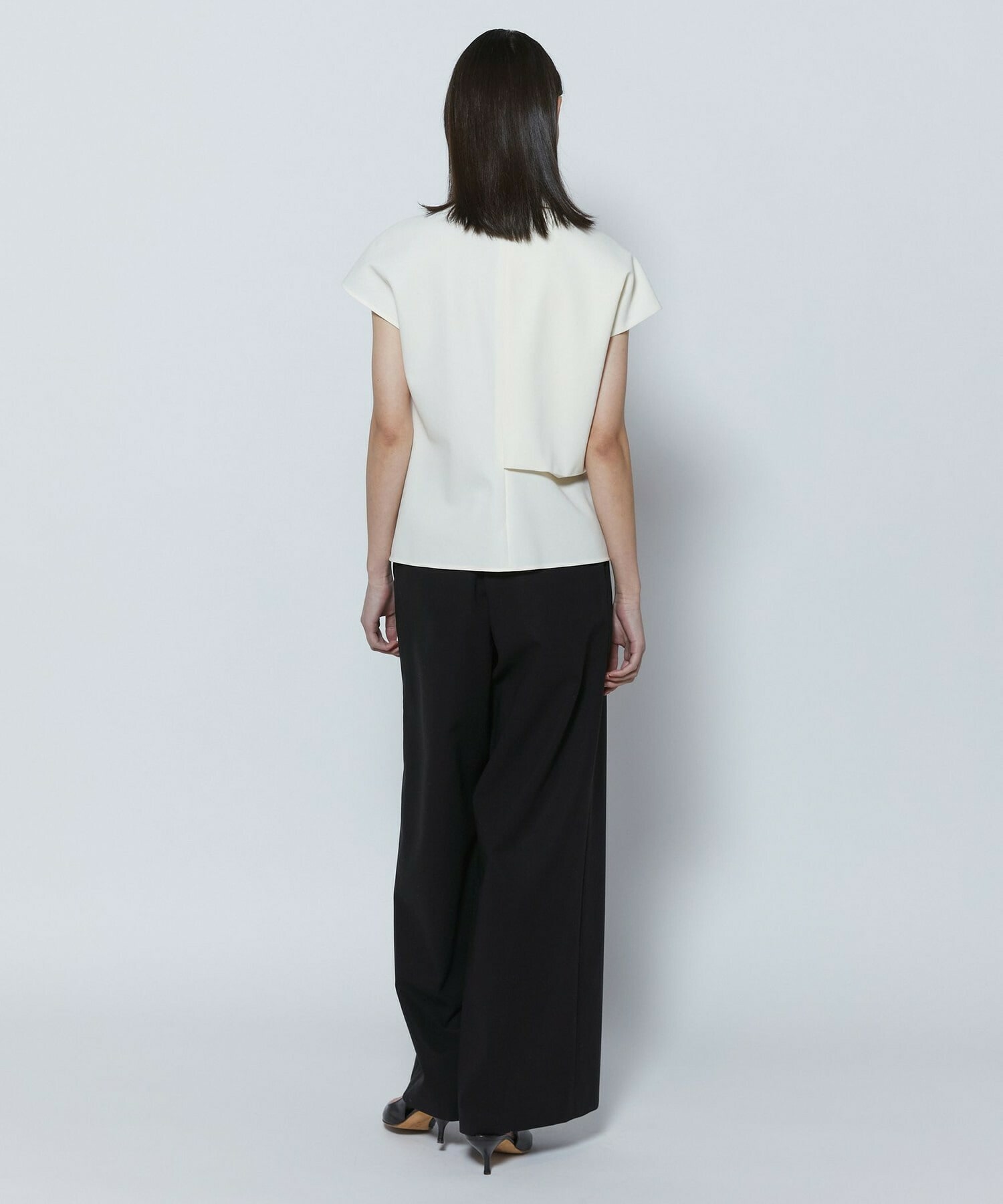 【COUTURIER】60/2Vダブルクロスブラウス 詳細画像 ブラック 9