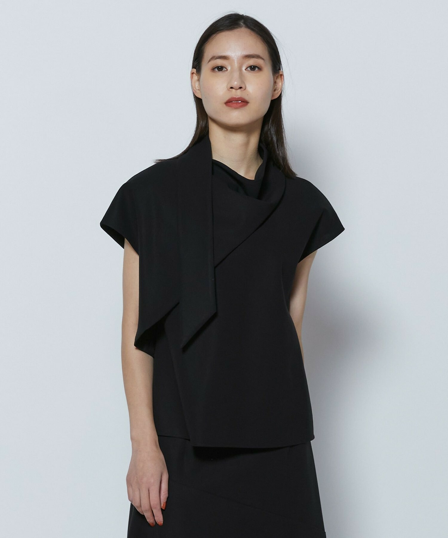 【COUTURIER】60/2Vダブルクロスブラウス 詳細画像 ブラック 1