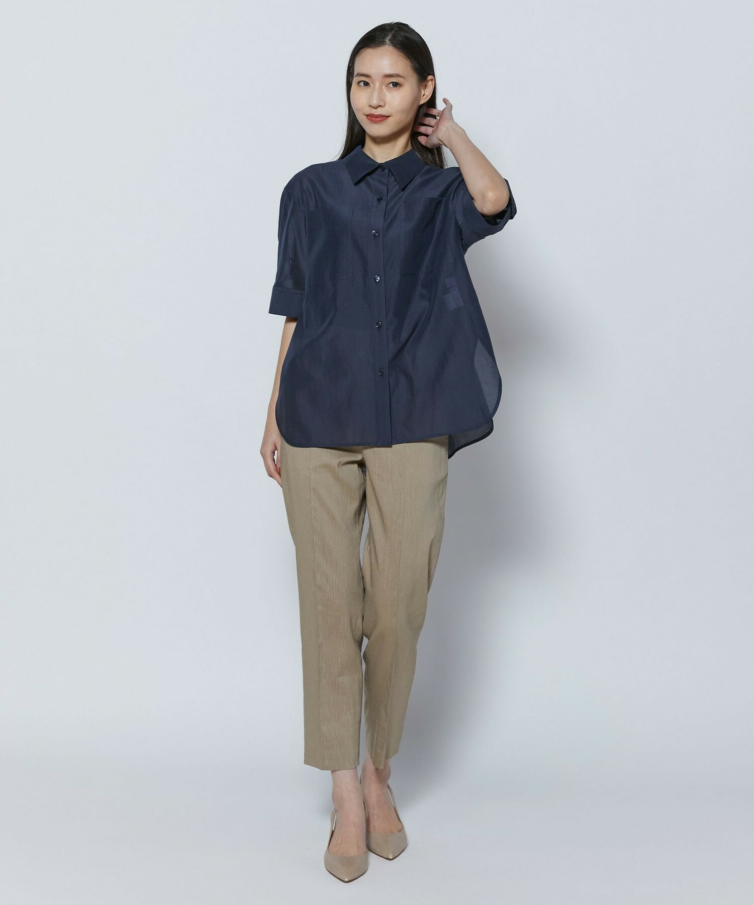 【COUTURIER】C/SEオーガンジーシャツ 詳細画像 ネイビー 2