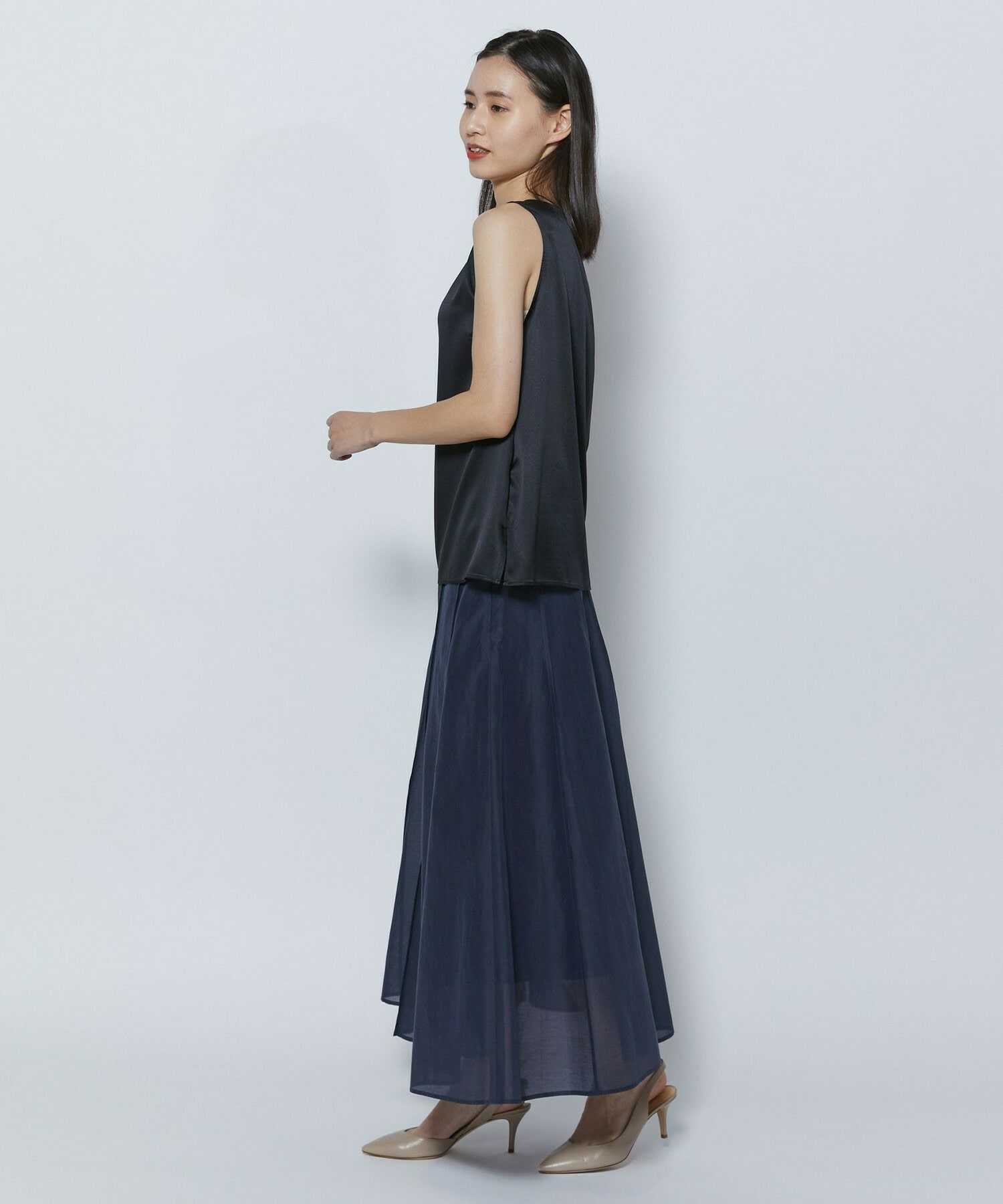 【COUTURIER】シルクストレッチブラウス 詳細画像 ブラック 2