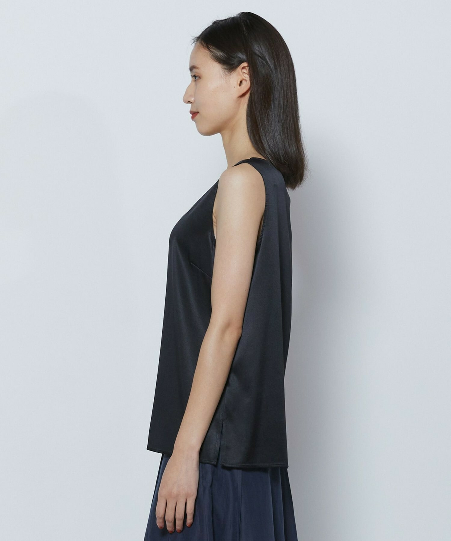 【COUTURIER】シルクストレッチブラウス 詳細画像 ブラック 8