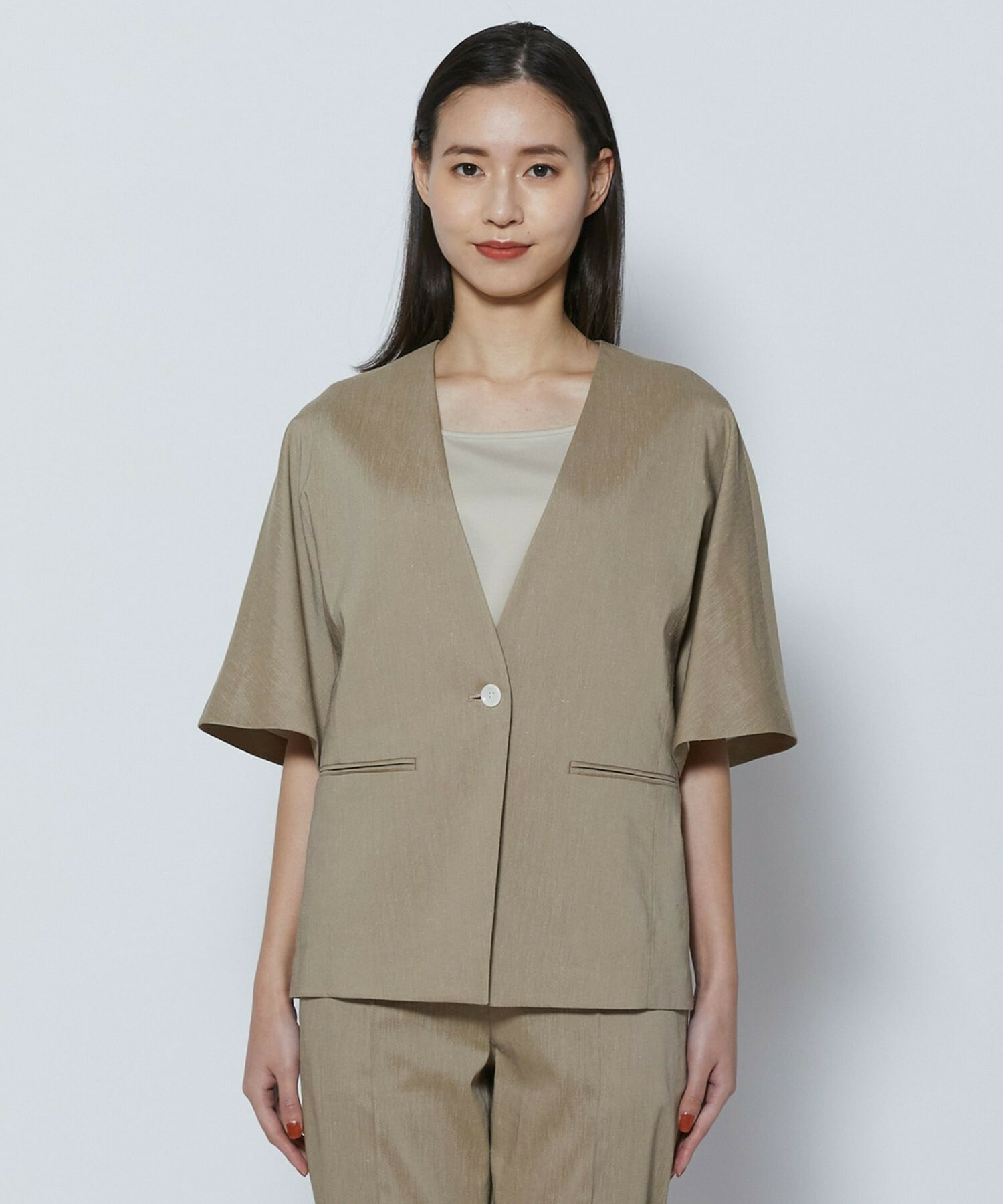【COUTURIER】ファインリネンクロスジャケット 詳細画像 モカ 7