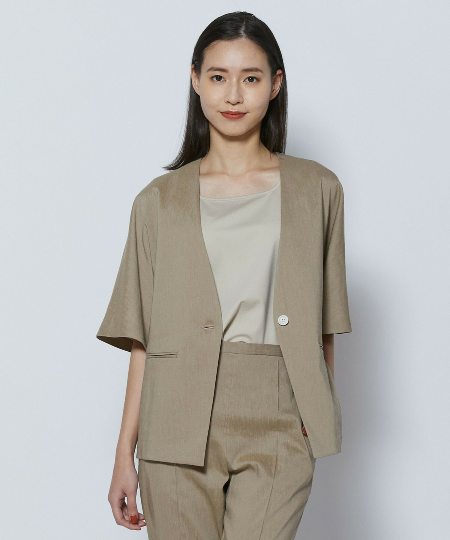 【COUTURIER】ファインリネンクロスジャケット 詳細画像 モカ 1