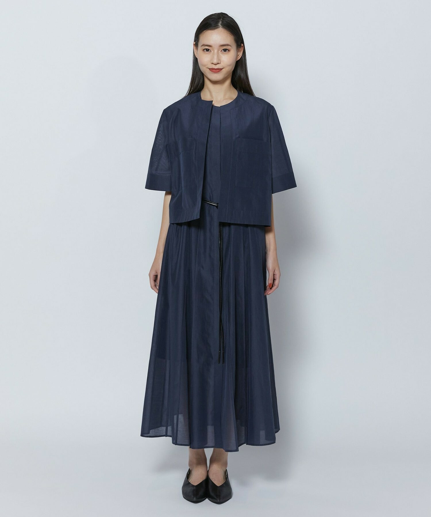 【COUTURIER】C/SEオーガンジーノーカラージャケット 詳細画像 ネイビー 1