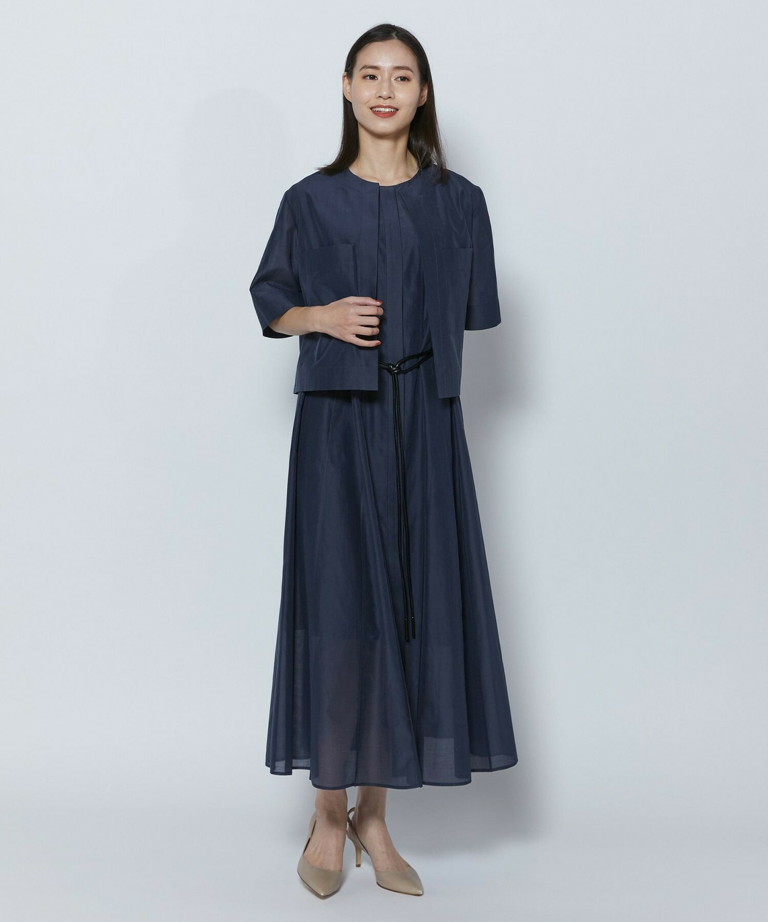【COUTURIER】C/SEオーガンジーノーカラージャケット 詳細画像 ネイビー 3