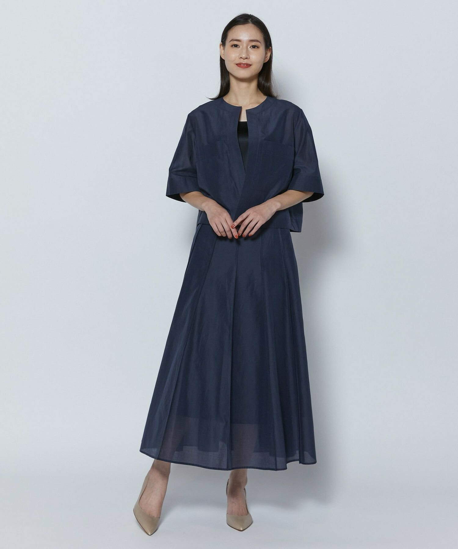 【COUTURIER】C/SEオーガンジーノーカラージャケット 詳細画像 ネイビー 7