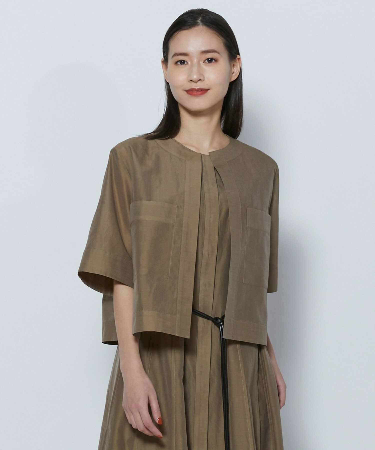 【COUTURIER】C/SEオーガンジーノーカラージャケット 詳細画像 モカ 1