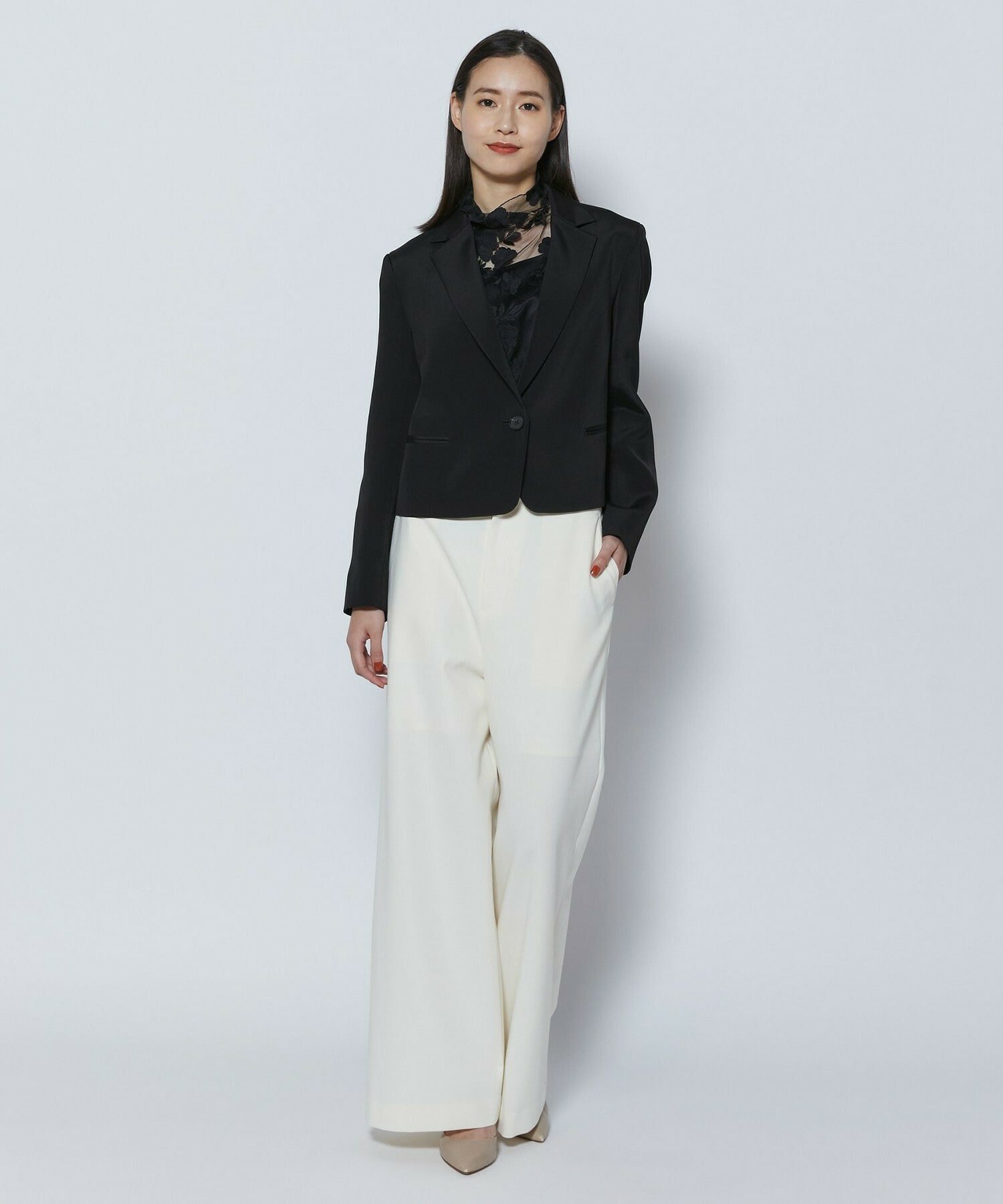 【COUTURIER】60/2Vダブルクロスパンツ 詳細画像 ブラック 15