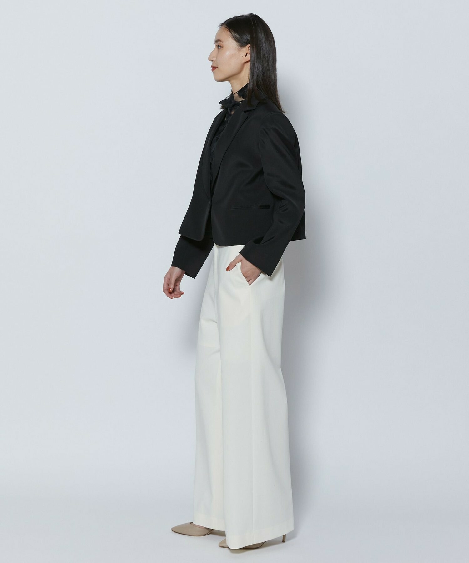 【COUTURIER】60/2Vダブルクロスパンツ 詳細画像 ブラック 17