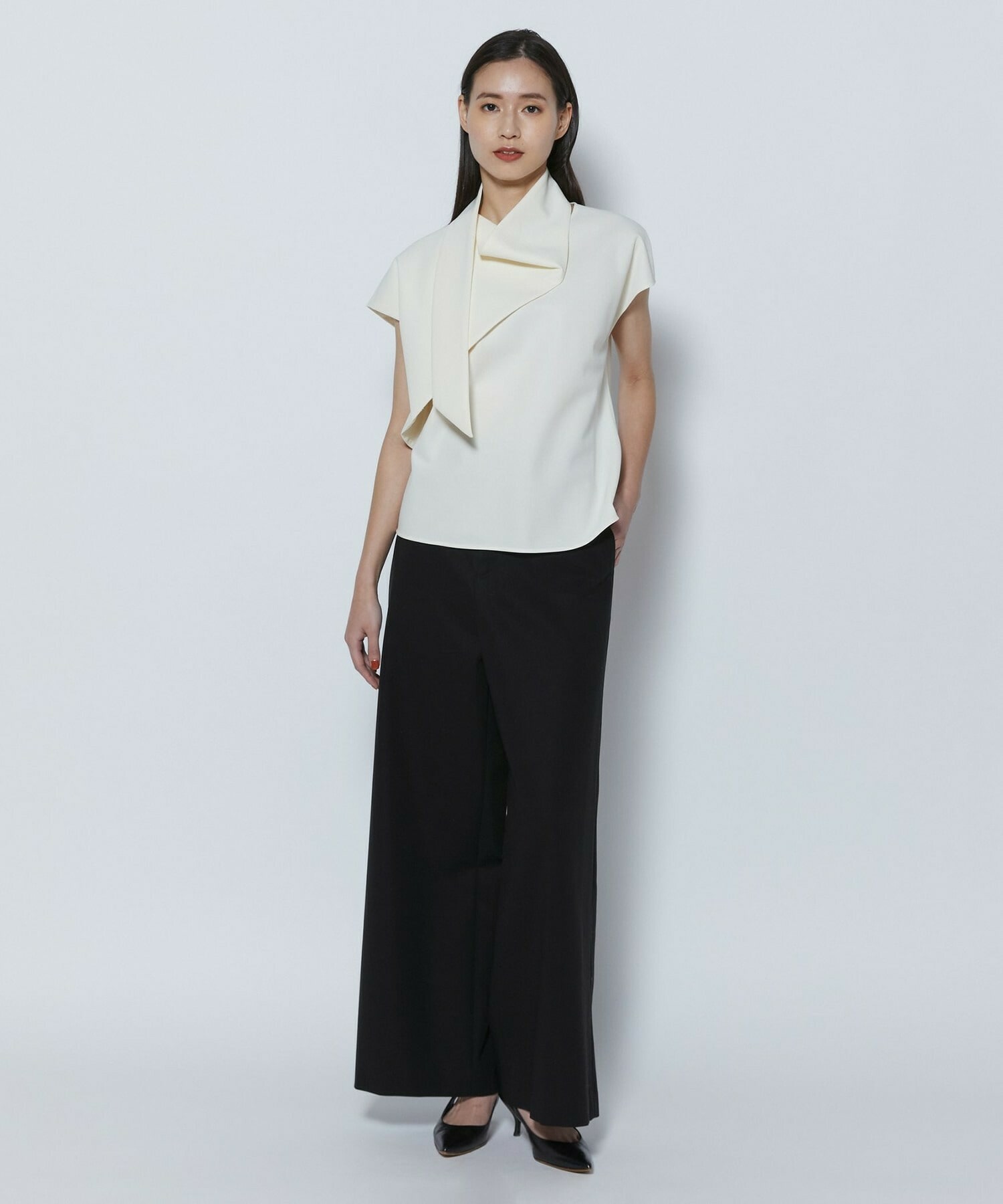 【COUTURIER】60/2Vダブルクロスパンツ 詳細画像 ブラック 2