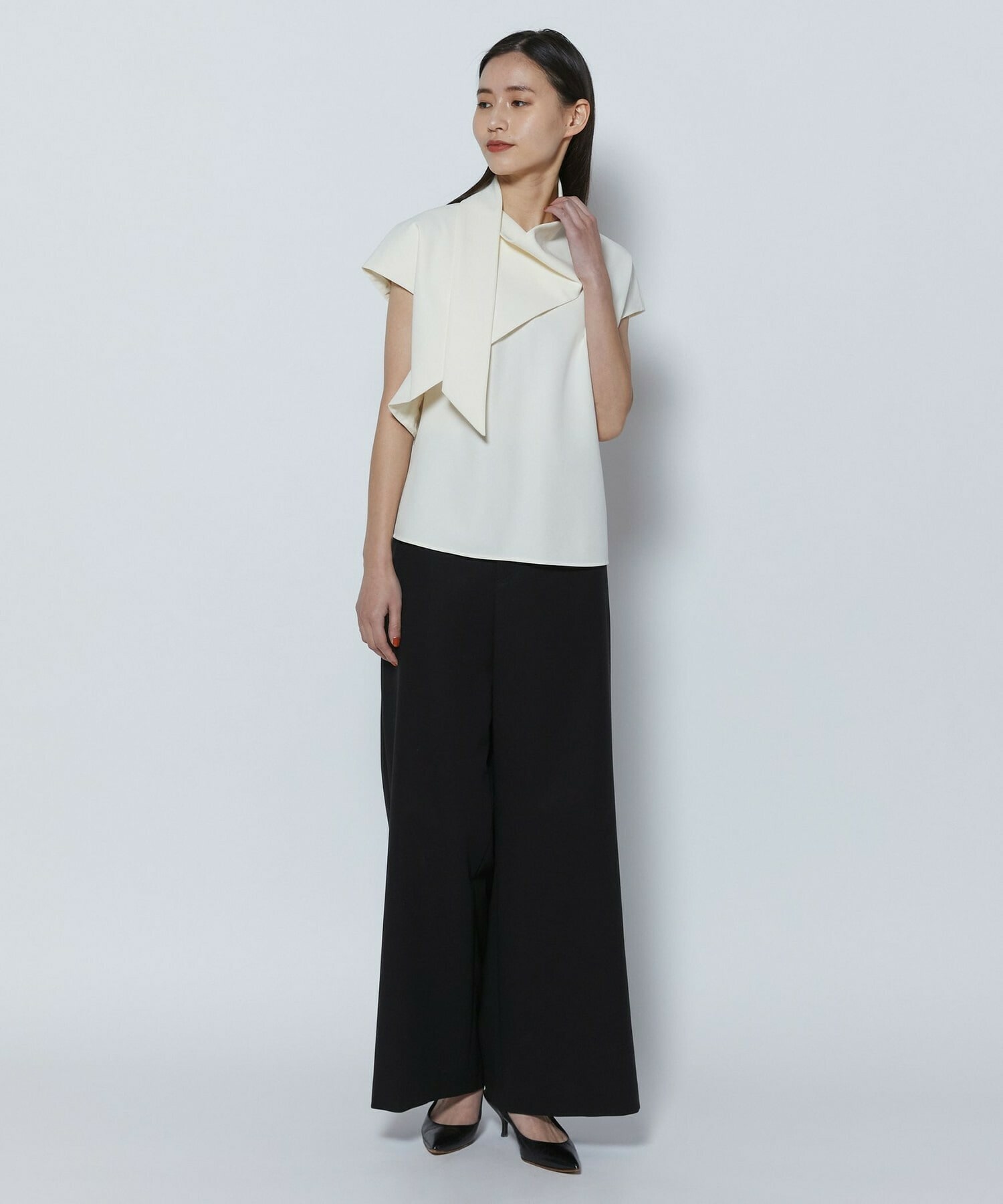 【COUTURIER】60/2Vダブルクロスパンツ 詳細画像 ブラック 4