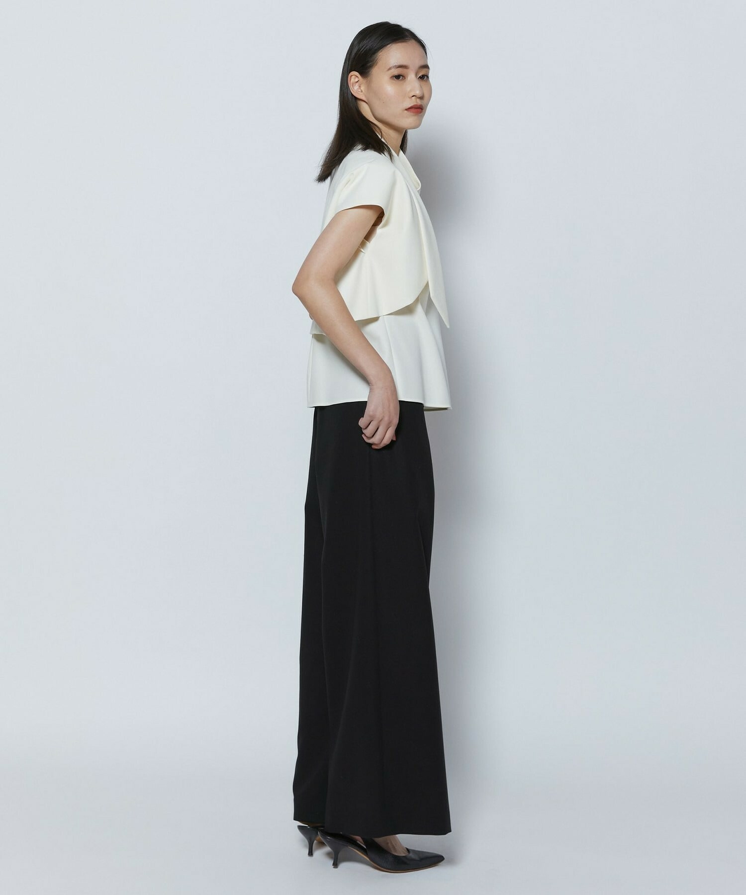 【COUTURIER】60/2Vダブルクロスパンツ 詳細画像 ブラック 7