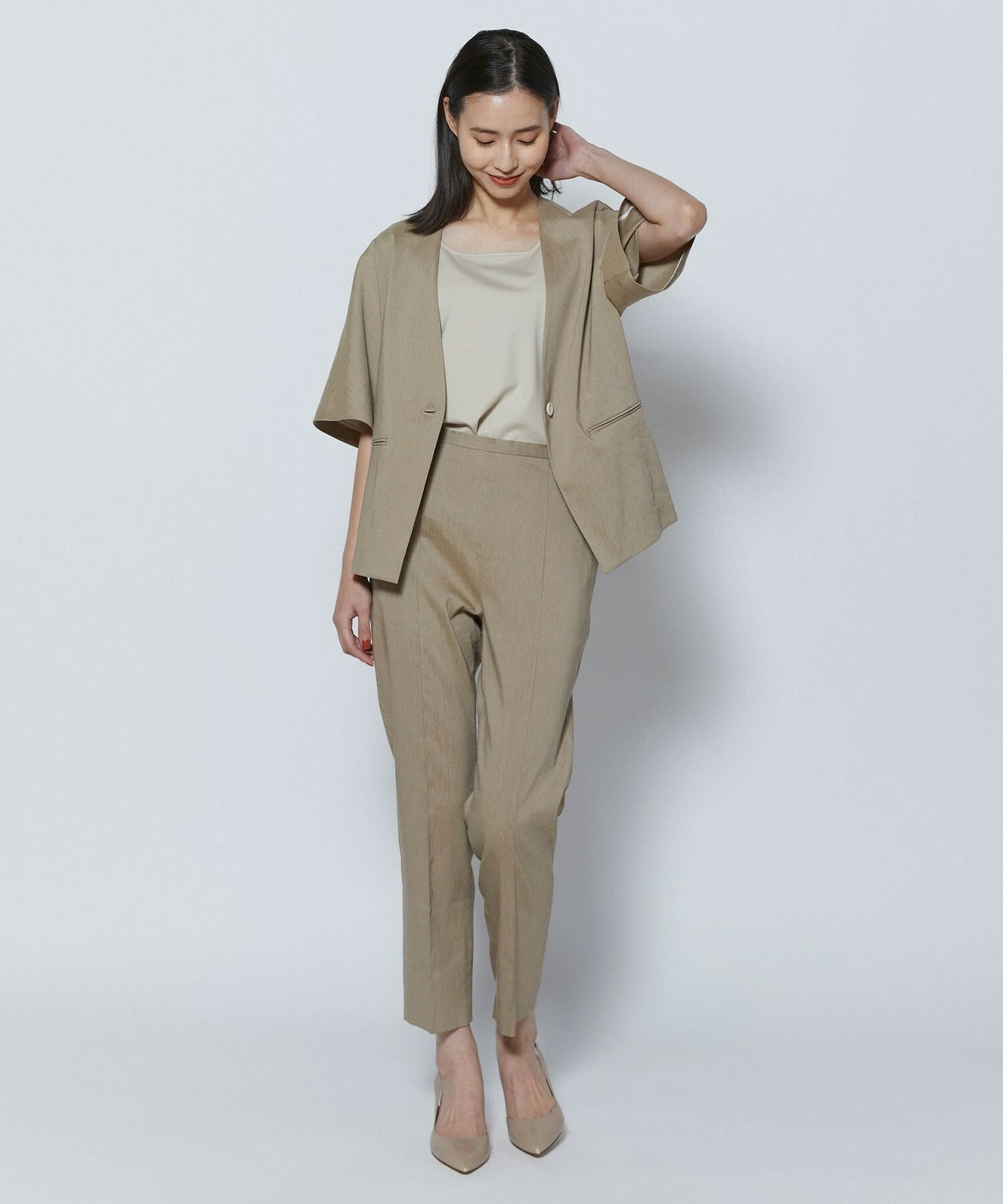 【COUTURIER】ファインリネンクロスパンツ 詳細画像 モカ 3