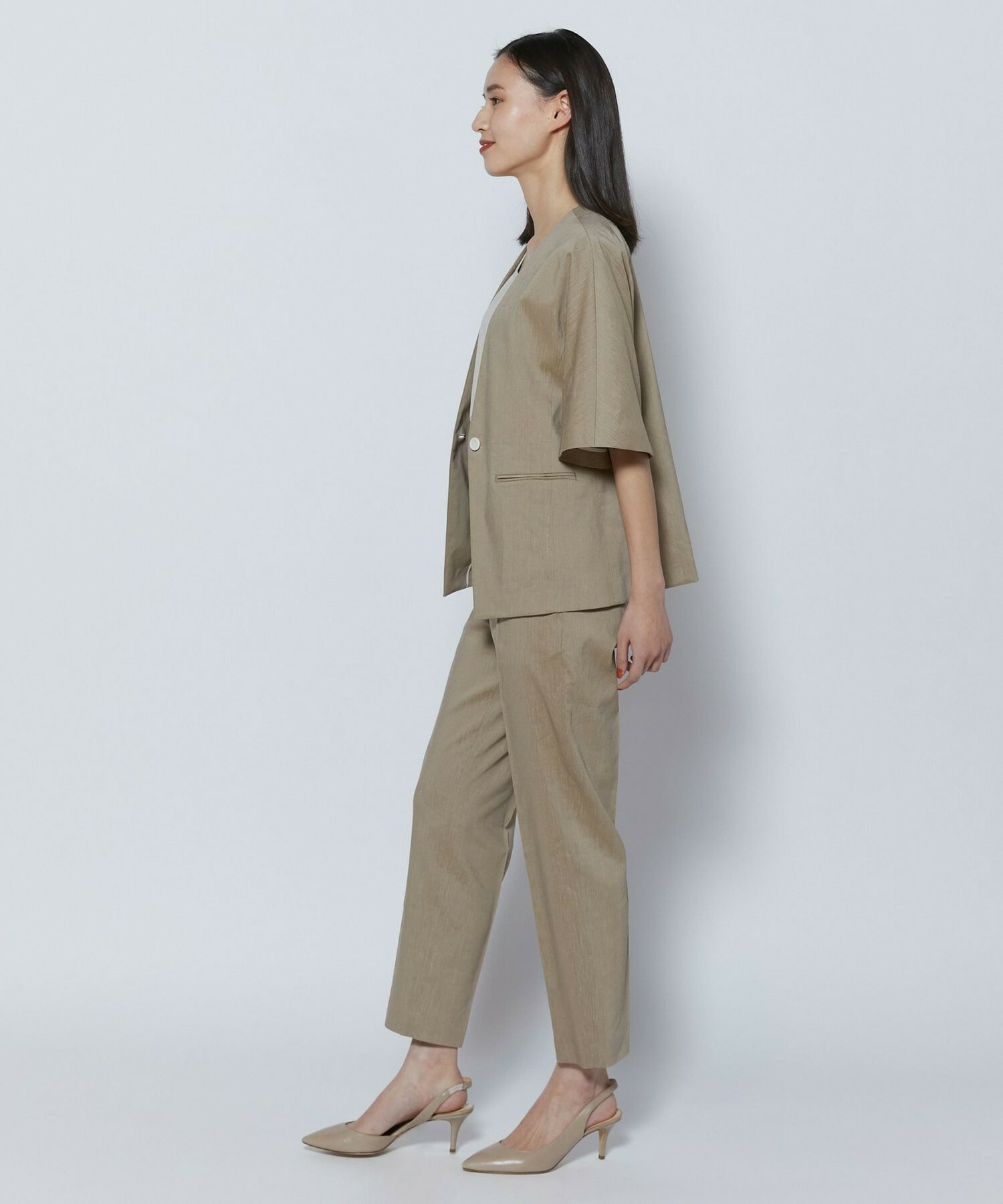 【COUTURIER】ファインリネンクロスパンツ 詳細画像 モカ 4