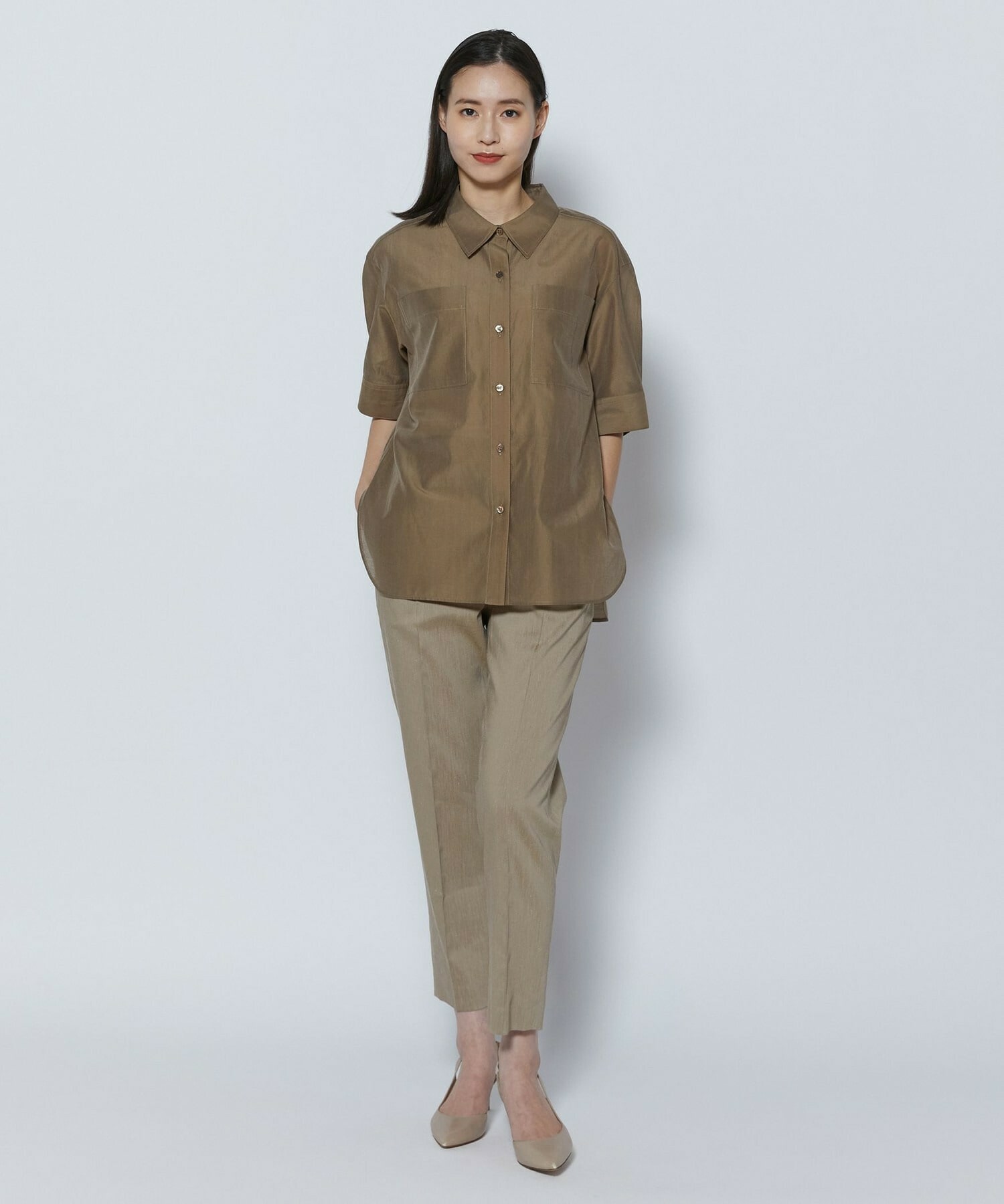 【COUTURIER】ファインリネンクロスパンツ 詳細画像 モカ 6
